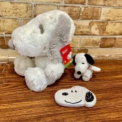 スヌーピーのぬいぐるみ　印鑑ケースのセット