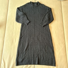 ロングニットワンピース　ブラック　黒