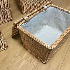 蓋付き収納バスケット　2個×2の画像