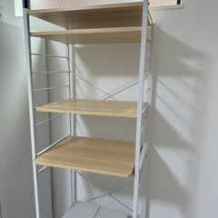 4段 キッチンラック 収納棚 連結オープンラック ゴミ箱ラック付きの画像