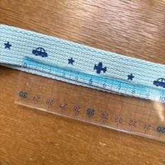 カバンテープ　手芸用　乗り物柄　水色