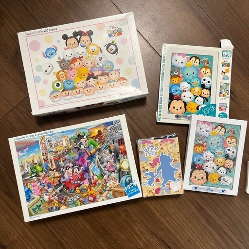 ディズニーミッキー&プーさんジグソーパズル4点セット中古 (がん