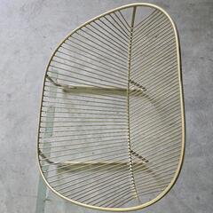 【値下げ致しました】ワイヤーワイド アイアン(鉄製)チェア MIーCHE ゴールド色

の画像