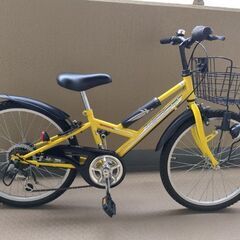 自転車　黄色　22インチ