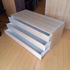 未使用訳あり 桐洋風チェスト 3段 ナチュラル 天然木 チェスト 洋服タンス 和ダンス 収納タンス 桐たんす 引き出し 和タンス 整理タンスの画像