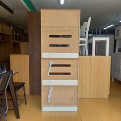 未使用訳あり 家電収納キッチンボード　60幅　ホワイト スライド棚 食器棚レンジラック カップボード キッチン収納 キッチンラックの画像