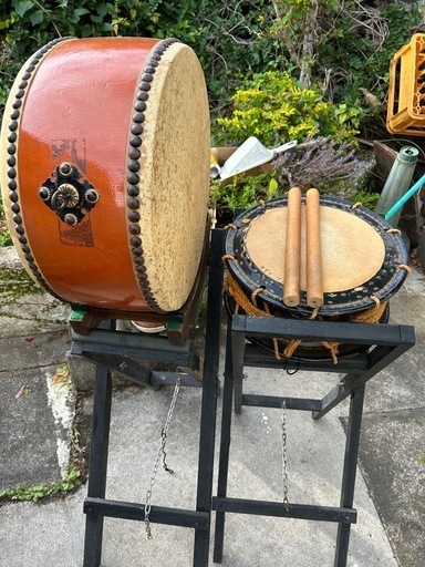 民謡クラブや民謡ショー向大太鼓小太鼓セット