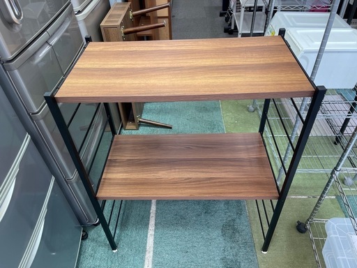 【リサイクルサービス八光】幅75.5㎝　ダークブラウン　2段キッチンラック