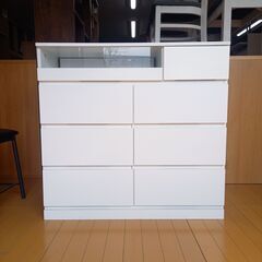 未使用訳あり 全段スライドレール付き　幅90cm　チェスト ホワ...