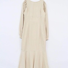 Louere ベージュ フレアスカート ワンピース