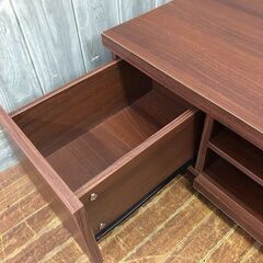 stp-3140　テレビボード　幅100　ブラウン　棚付き　引出付き　引出2杯　テレビ台　ミニテレビ台　ローボード　TV台　AVラック　コンパクト　リビングボードの画像