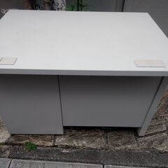 事務用片袖机　オフィスデスク　グレー　中古　1台　難あり