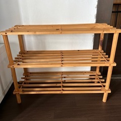天然素材　収納ラック　シェルフの画像