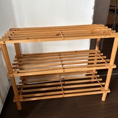 天然素材　収納ラック　シェルフ