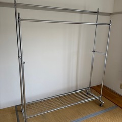2段式 衣類　ハンガーラック ステンレス製 お譲りしますの画像