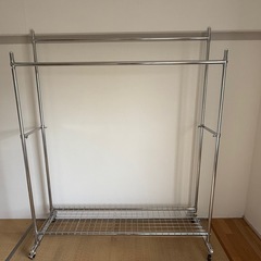 2段式 衣類　ハンガーラック ステンレス製 お譲りしますの画像