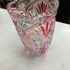 ☆値下げ☆A2504-636 アデリアクリスタル クリスタルガラス花器 中古 幅約14cm 高さ約22cmの画像