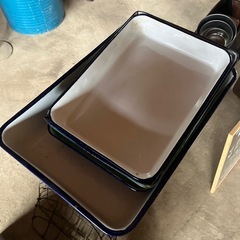 ホーロー　バット　　調理　キッチン　古道具の画像
