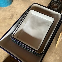 ホーロー　バット　　調理　キッチン　古道具の画像