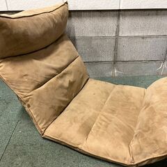 布製 座椅子 3個所 多段階リクライニング ブラウン 幅80cm～135cm×奥行60cm×高さ10cm～70cm の画像