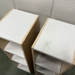 木製 3段 収納棚 2個セット 細長 カラーボックス 隙間収納 幅25cm×奥行30cm×高さ89cmの画像