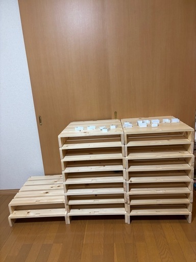 ベルメゾン　パレットベッド　シングル8枚×2、追加2枚＋ヘッドボード