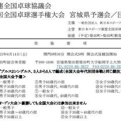 ☆第61回全国卓球選手権大会　宮城県予選会／団体戦☆新スポ連全国...