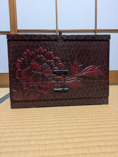 裁縫箱鎌倉彫り昭和レトロジャンク品 (サクラ) 岡町のインテリア