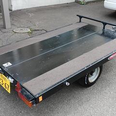 本日車検取得 札幌より 軽規格ダンプ式フルトレーラー フラットト...