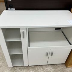 ★ジモティ割あり★  レンジ台 白 H80×D42×W90 クリ...