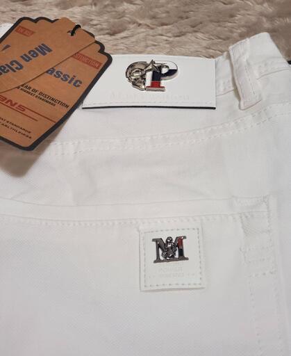 ☆Man Fashion ホワイトデニム 新品未使用 ドクロ スカル