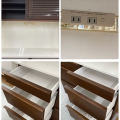 ジモティー限定価格！S745 ⭐ 河口家具製作所 キッチンボード 食器棚 ソフトクローズ搭載＆モイス付き USED の画像