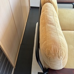 2人掛けコーデュロイソファ イエロー Basquiat corduroy