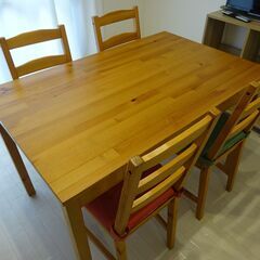 イケア　木製ダイニングテーブル・イス4脚セット JOKKMOKK...
