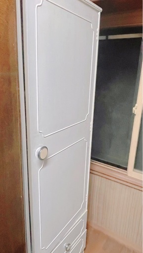 収納 シェルフ 棚 引出し キャビネット 木製 扉付き レトロ アンティーク 白