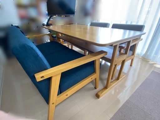 モダンデザイン　ソファダイニングセット