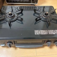 リンナイ ガステーブル ガスコンロ 都市ガス12A・13A用 幅約56cm 片面焼きグリル 左強火力 KG35NBKL/13A ブラック の画像