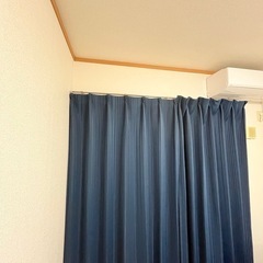 【カーテン】ブルー両開きタイプ(幅100cm×高さ210cm×2枚)