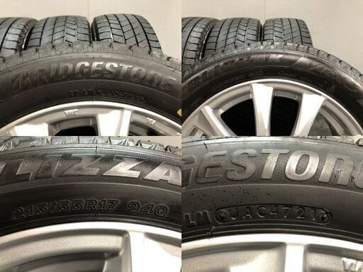 タイヤ走行短め【BS BLIZZAK VRX3 215/55R17】スタッドレス