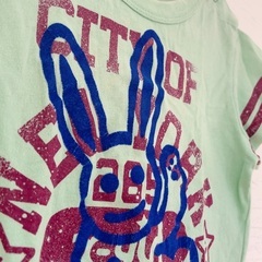 x-girl first stage 90サイズ うさぎ 半袖Tシャツ グリーンの画像