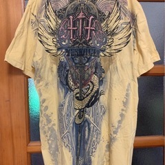 ★ MUSKOGEE ゆったり　プリント Tシャツ  マスタードカラー MADE IN America★の画像