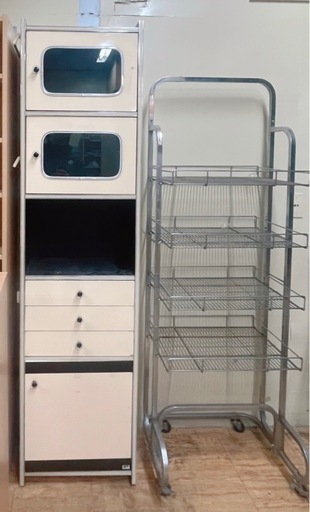 収納 棚 引出し キャスター メッシュ ラック レトロ ビンテージ 什器