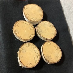 天然木　白樺　円形木材 敷台　輪切り　台座　切り株　 5個セットの画像