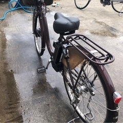 646  ブリヂストン最新電動アシスト自転車フロンティア26インチブラウンアルミボディーの画像