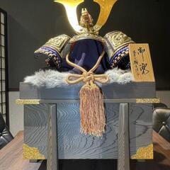 兜飾り 金色ドラゴン模様 横約40cm高さ15
