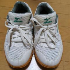 Mizuno 体育館シューズ 23.5cm ホワイト/グリーンの画像