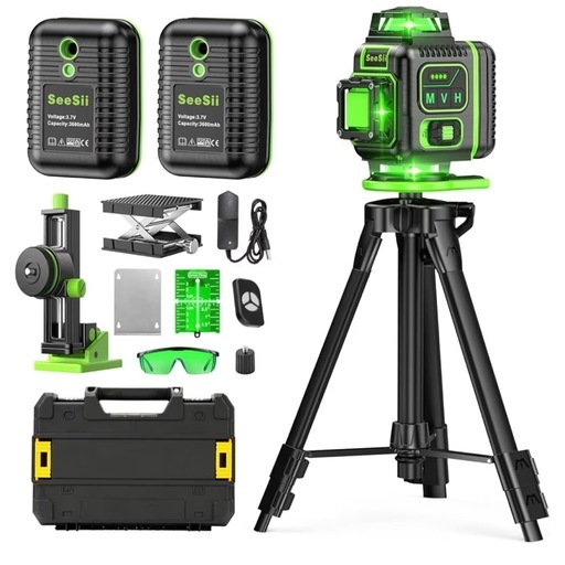 ✨新品✨【収納ケース付き】レーザー墨出し器 三脚付き16ライン 水平器