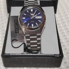 ほぼ未使用 SEIKO５ SNXS77K  ブルー 自動巻き 並...