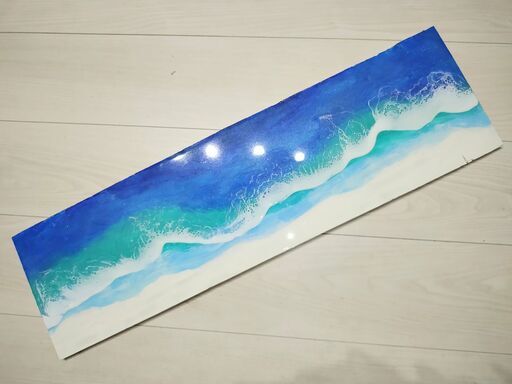 大型オーシャンレジン折り畳みアート作品ハンドメイド宮古ブルー　ローテーブル 大型オーシャンレジン折り畳みアート作品ハンドメイド宮古ブルー ロー