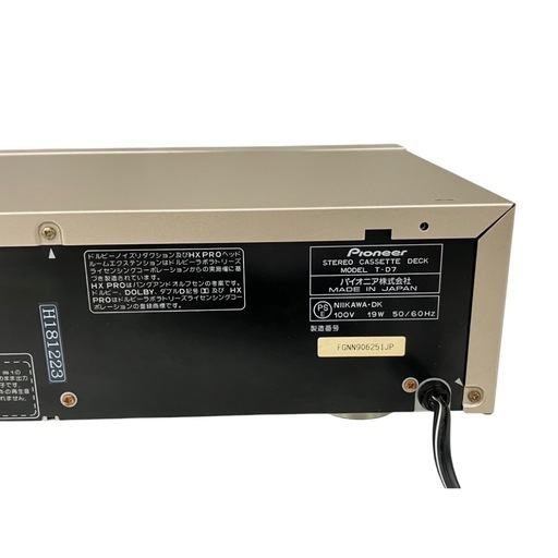 美品・動作品】PIONEER T-D7 カセットデッキ リモコン・説明書